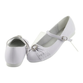 Ballerine con strass da comunione American Club 12/19 bianca 4