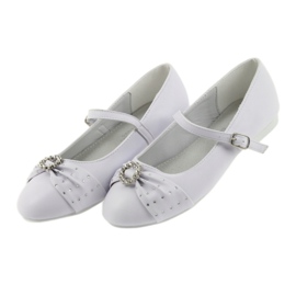 Ballerine con strass da comunione American Club 12/19 bianca 3