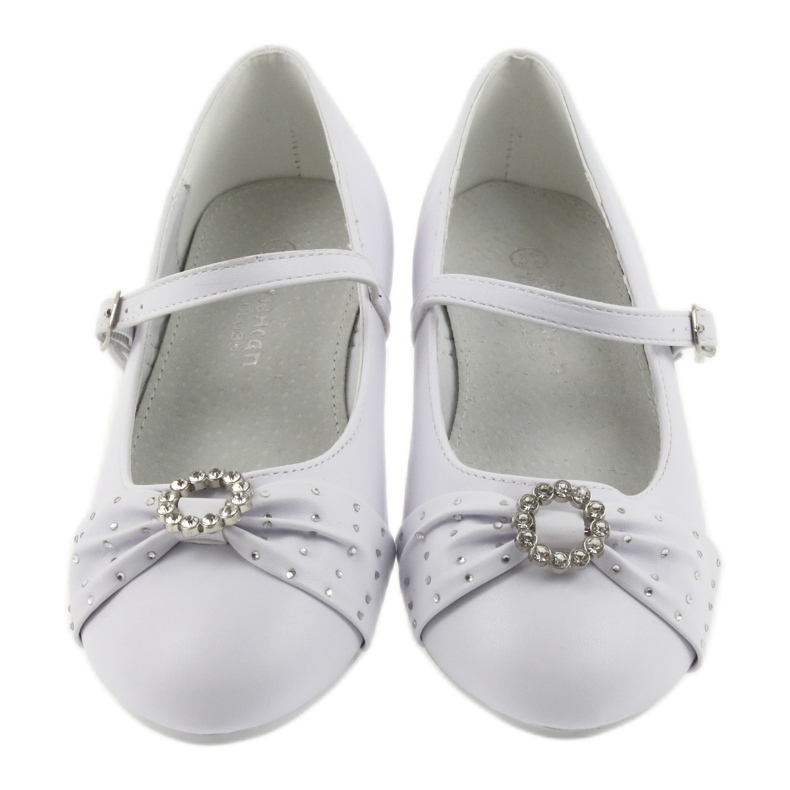 Ballerine con strass da comunione American Club 12/19 bianco 2