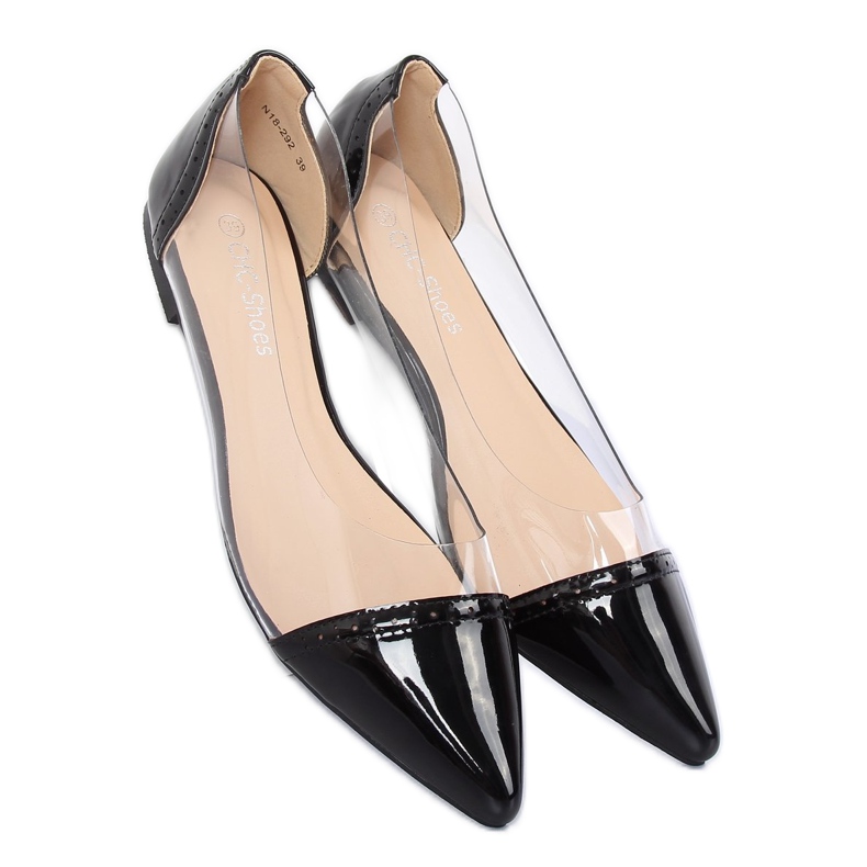 Ballerine nere trasparenti N18-292 Black nero 2