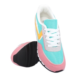 CB-02 Scarpe sportive rosa rosa e blu giallo 1