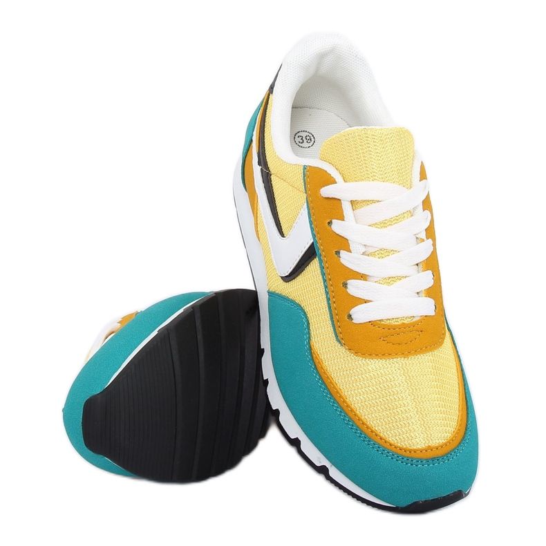 Giallo-turchese CB-02 Scarpe sportive gialle blu 1