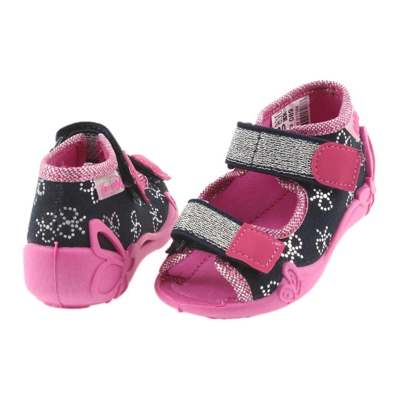 Pantofole Befado scarpe per bambini 242P089 blu navy rosa grigio 5
