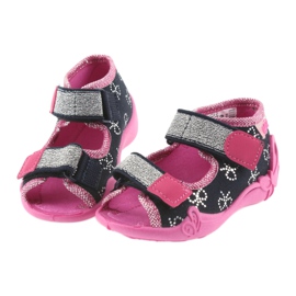 Pantofole Befado scarpe per bambini 242P089 blu navy rosa grigio 4