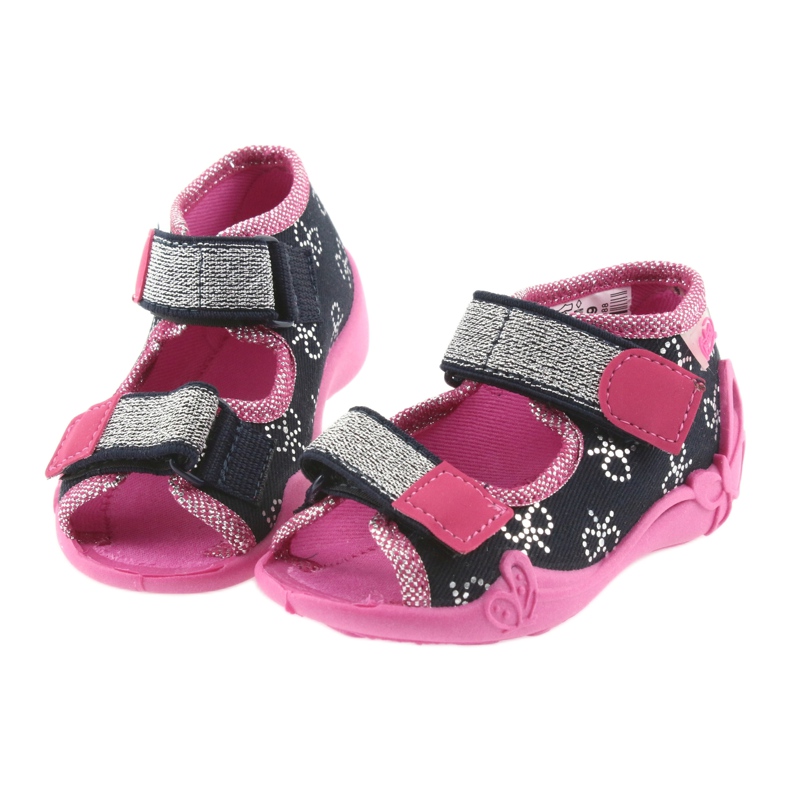 Pantofole Befado scarpe per bambini 242P089 blu navy rosa grigio 4