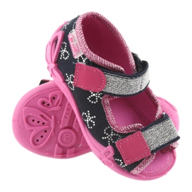 Pantofole Befado scarpe per bambini 242P089 blu navy rosa grigio 3