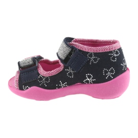 Pantofole Befado scarpe per bambini 242P089 blu navy rosa grigio 2
