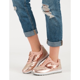 Scarpe sportive con paillettes rosa 2