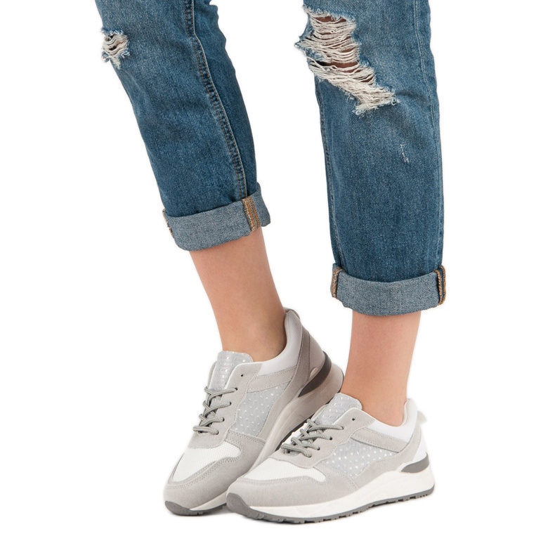Scarpe sportive comode bianca grigio 1