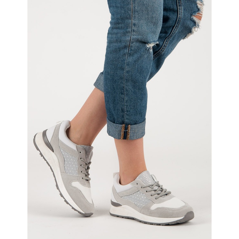 Scarpe sportive comode bianca grigio 2