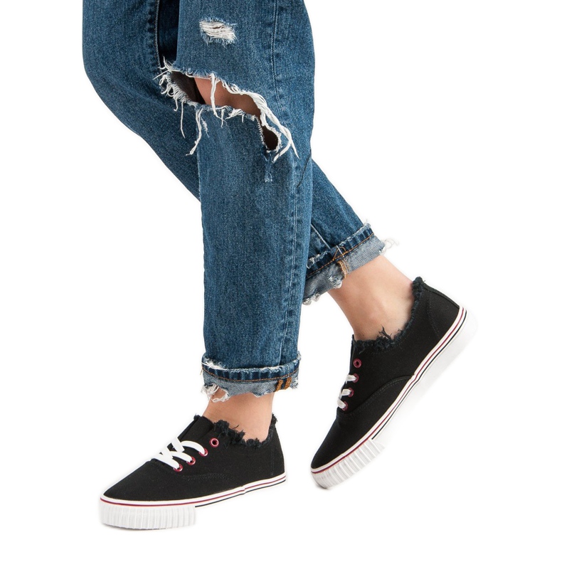 Sneakers in tessuto nero 2