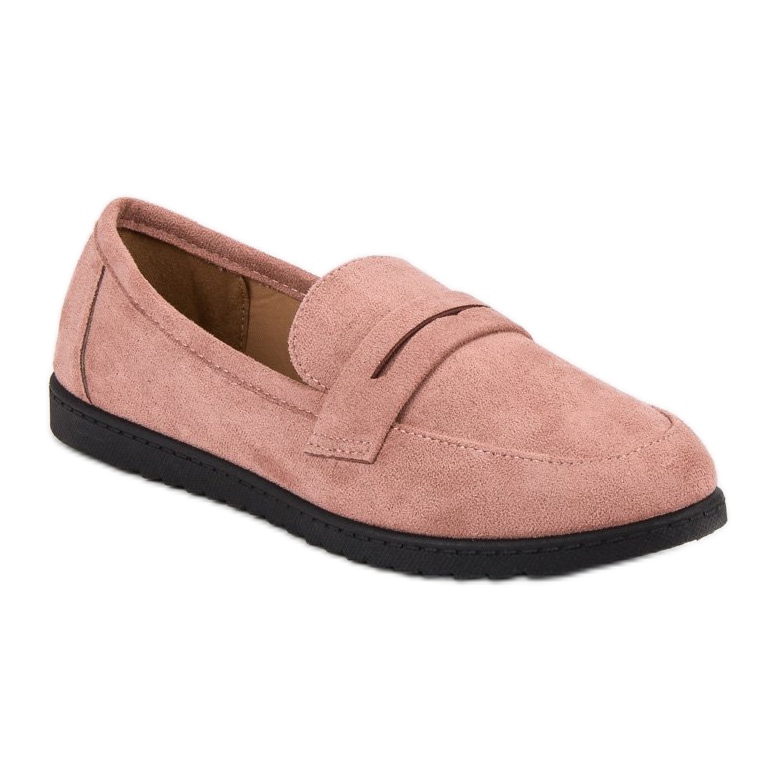 Comer Mocassini in pelle scamosciata rosa 1