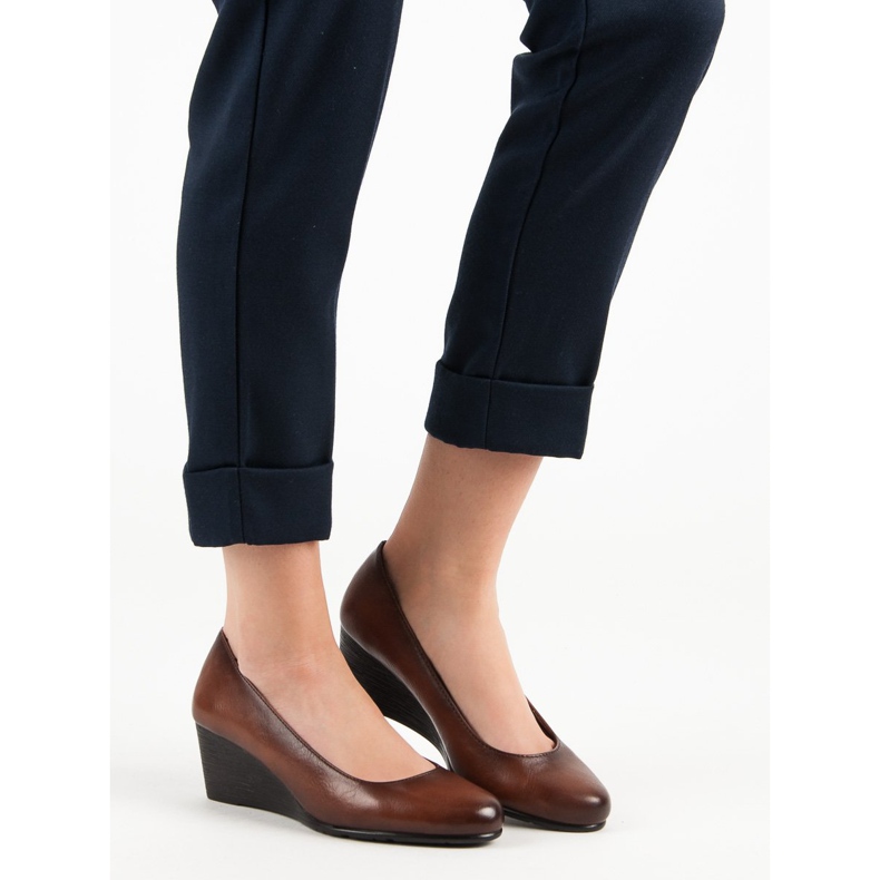 Décolleté classiche sulla zeppa VINCEZA marrone 1