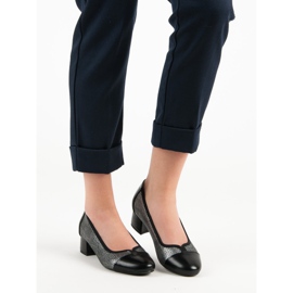 Décolleté sul tacco piatto VINCEZA nero grigio 1