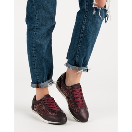 Kylie Scarpe sportive con cristalli rosso 1