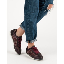 Kylie Scarpe sportive con cristalli rosso 2