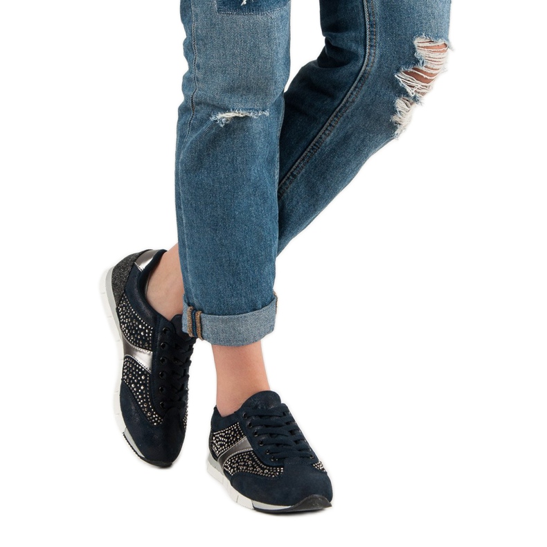 Kylie Scarpe sportive con cristalli blu 1