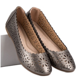 VINCEZA ballerine traforate grigio 1
