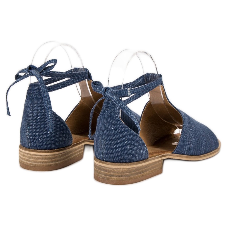 VINCEZA sandali in denim blu 1