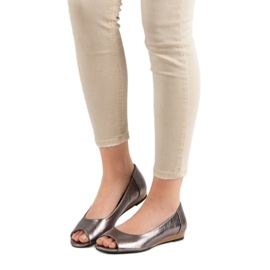 Ballerine Open Toe VINCEZA grigio 2