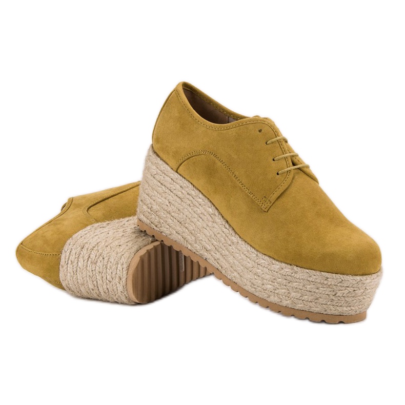 Corina Espadrillas stringate alla moda giallo 2