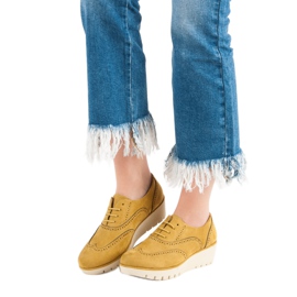 Corina Scarpe con zeppa senape giallo 2
