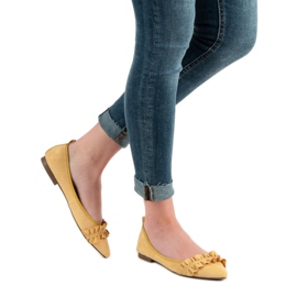 Corina Ballerine Scamosciate Con Volant giallo 2