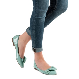 Corina Ballerine Laccate Con Fiocco verde 2