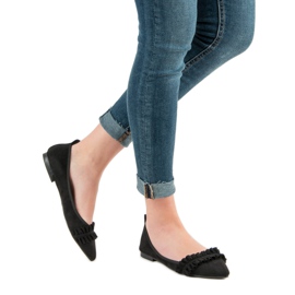 Corina Ballerine Scamosciate Con Volant nero 2