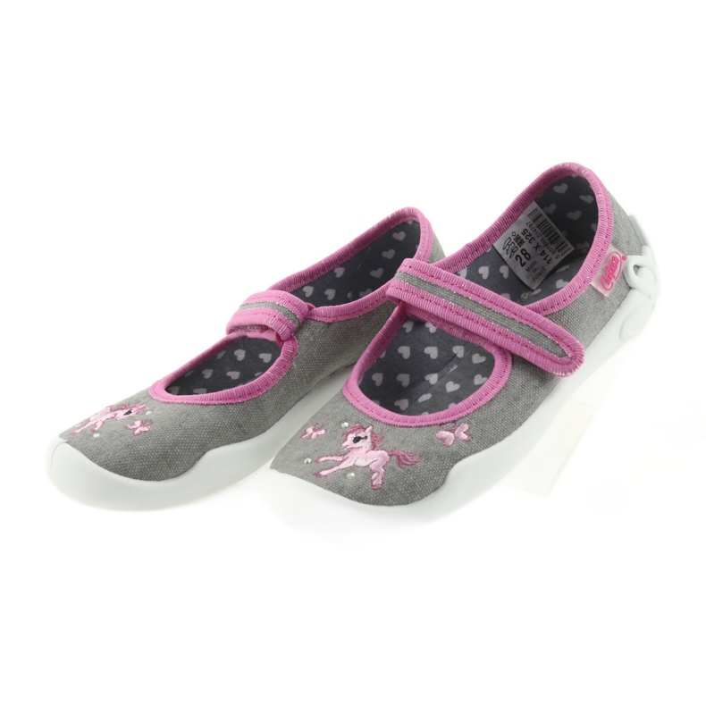 Pantofole Befado scarpe per bambini 114X325 Soft-B sottopiede grigio rosa 4