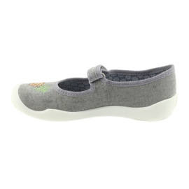 Pantofole Befado scarpe per bambini 114Y345 velcro grigio giallo 2