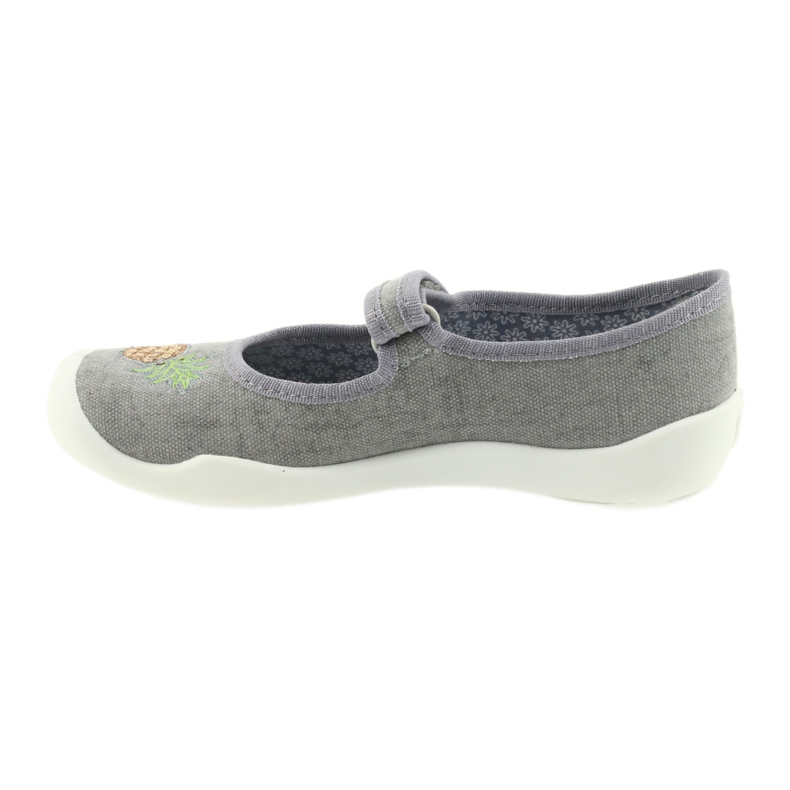 Pantofole Befado scarpe per bambini 114Y345 velcro grigio giallo 2
