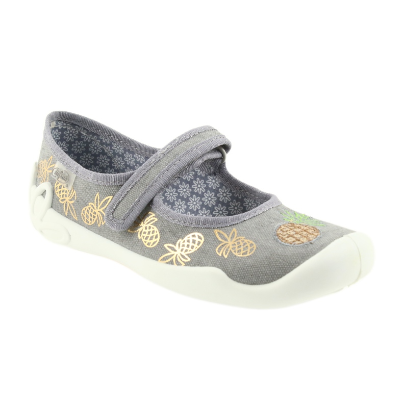 Pantofole Befado scarpe per bambini 114Y345 velcro grigio giallo 1