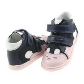 Stivaletti scarpe per bambini chiusura strappo coniglio Bartek 11702 bianca blu navy rosa 4