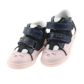 Stivaletti scarpe per bambini chiusura strappo coniglio Bartek 11702 bianca blu navy rosa 3