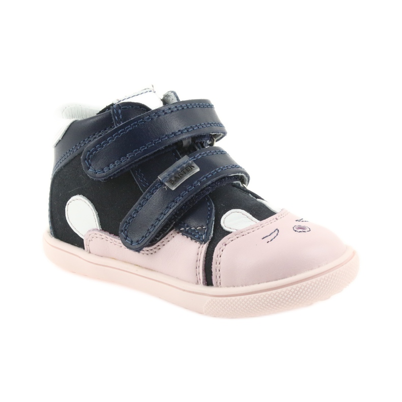 Stivaletti scarpe per bambini chiusura strappo coniglio Bartek 11702 bianco blu navy rosa 1