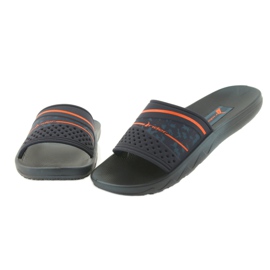 Pantofole da uomo per il tempo libero Rider 82499 blu navy arancia 4