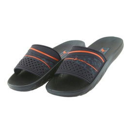 Pantofole da uomo per il tempo libero Rider 82499 blu navy arancia 3