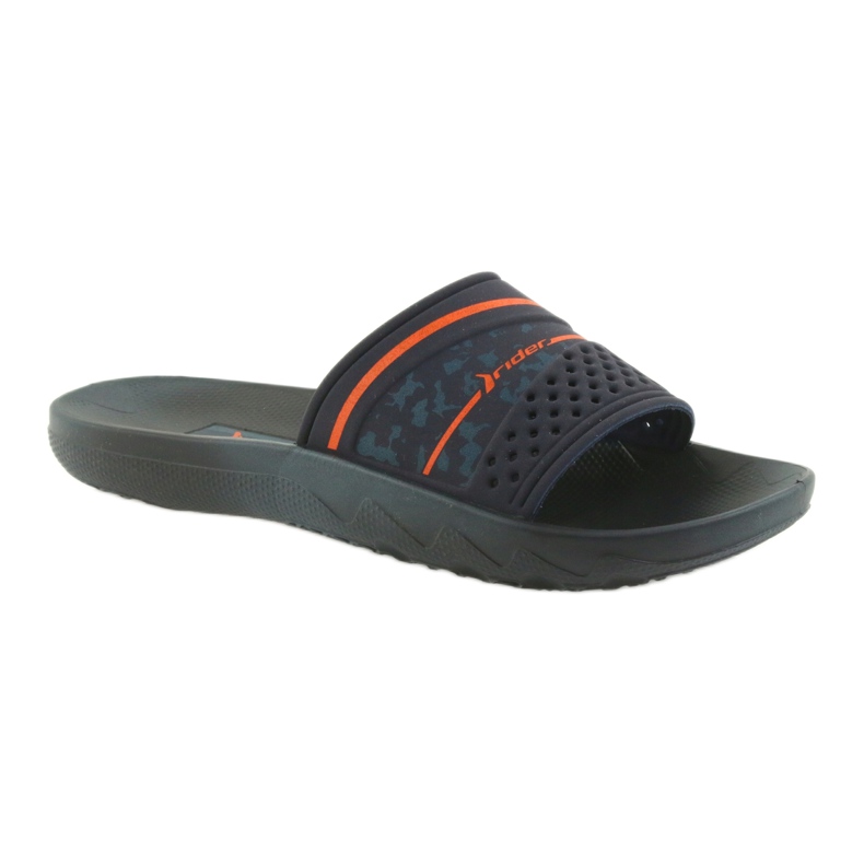 Pantofole da uomo per il tempo libero Rider 82499 blu navy arancia 1