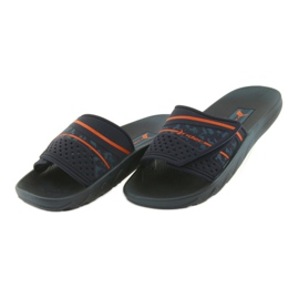 Pantofole da uomo per il tempo libero Rider 82500 blu navy arancia 3