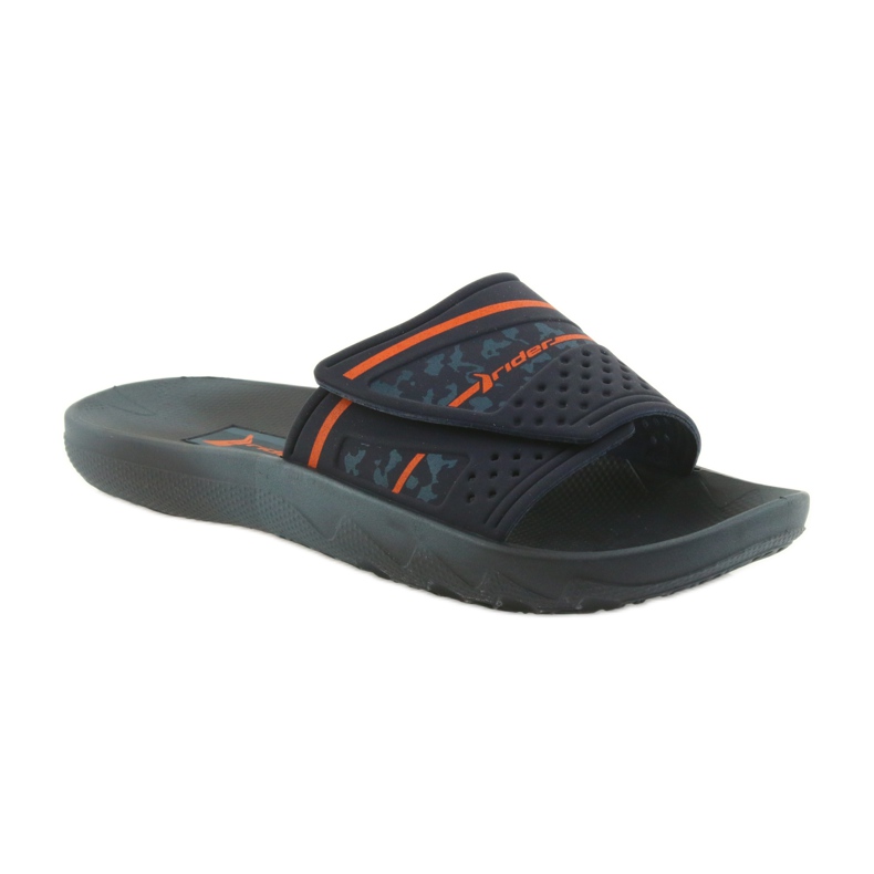 Pantofole da uomo per il tempo libero Rider 82500 blu navy arancia 1