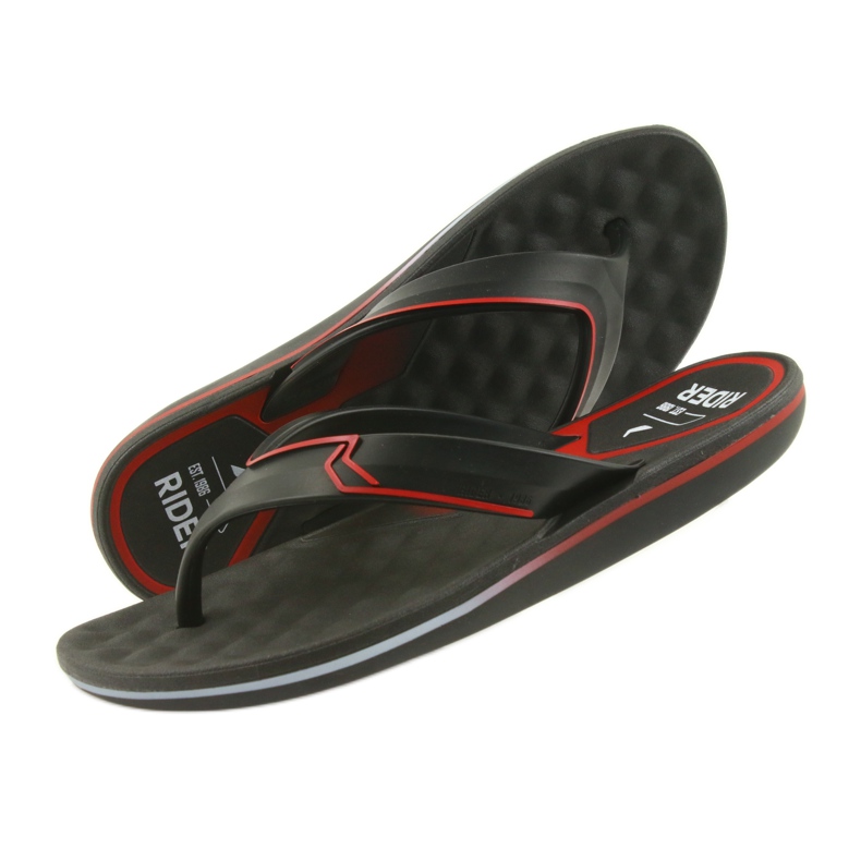 Rider 11315 infradito uomo gel nero rosso 4
