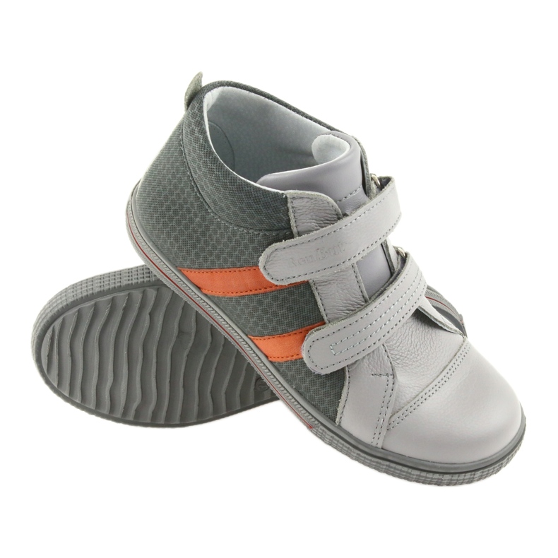 Ren But Reno scarpe ragazzi con velcro 4275 popiel/arancione grigio 3