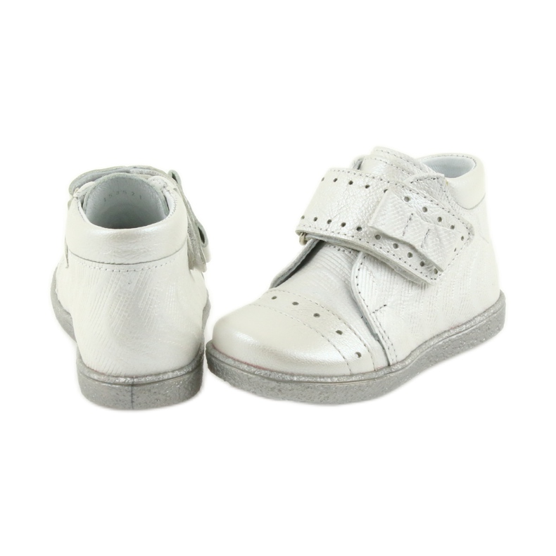 Scarpe per bambini in velcro Ren But 1535 con fiocco argentato argento 5