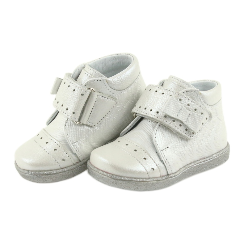 Scarpe per bambini in velcro Ren But 1535 con fiocco argentato d'argento 4