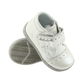 Scarpe per bambini in velcro Ren But 1535 con fiocco argentato argento 3