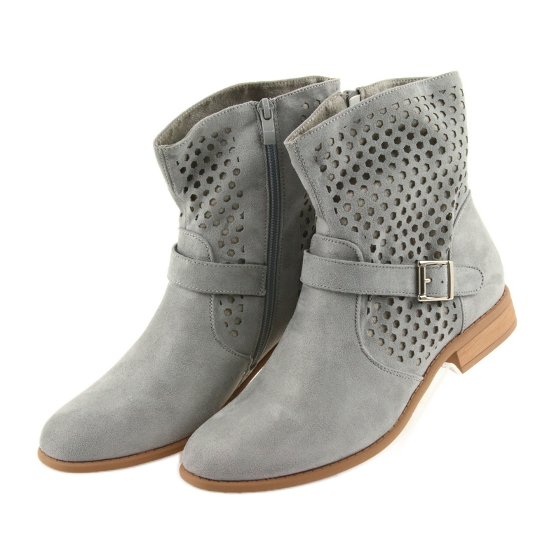 M.Daszyński Stivali casual da donna in camoscio grigio SA142 grigio 3