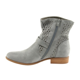 M.Daszyński Stivali casual da donna in camoscio grigio SA142 grigio 2