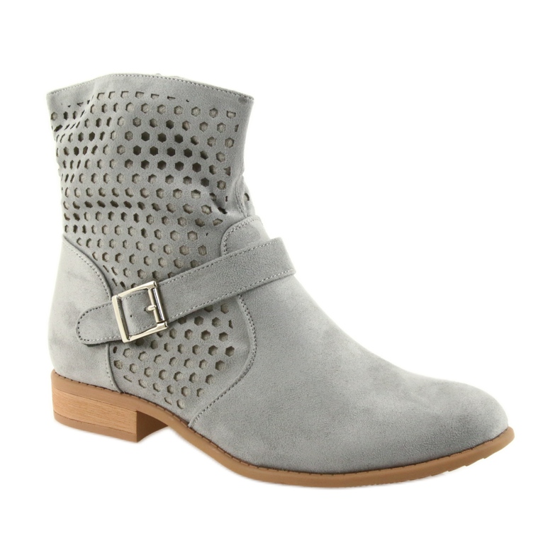 M.Daszyński Stivali casual da donna in camoscio grigio SA142 grigio 1