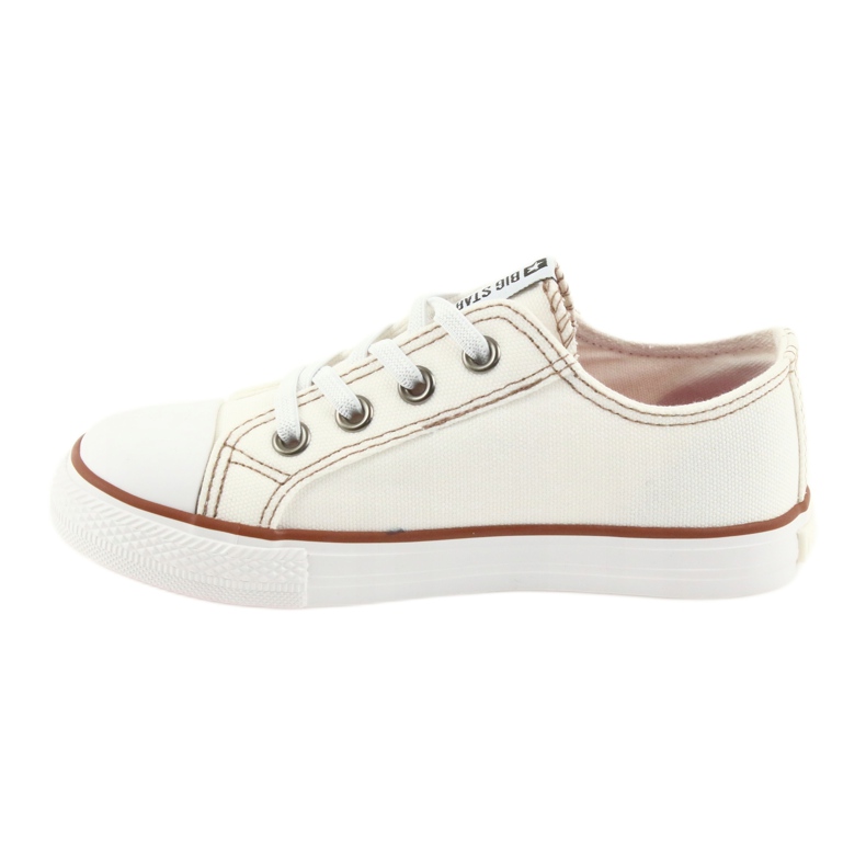 Big Star Sneakers per bambini delle grandi stelle legate 374085 bianche bianco 2